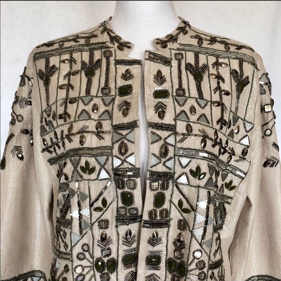 NWT Chicos Aztec Design Beaded Party Jacket 12/14 - Picture 3 of 7